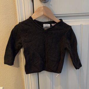 Zara Kids Charcoal V-Neck Sweater